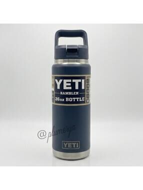 YETI Rambler Tumbler 26oz Navy Stainless Steel Vacuum Insulated Straw Lid NWT